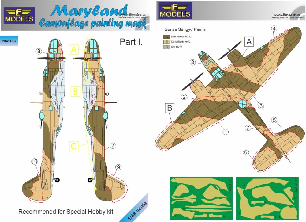 1/48 Mask Maryland Camouflage painting Part I.