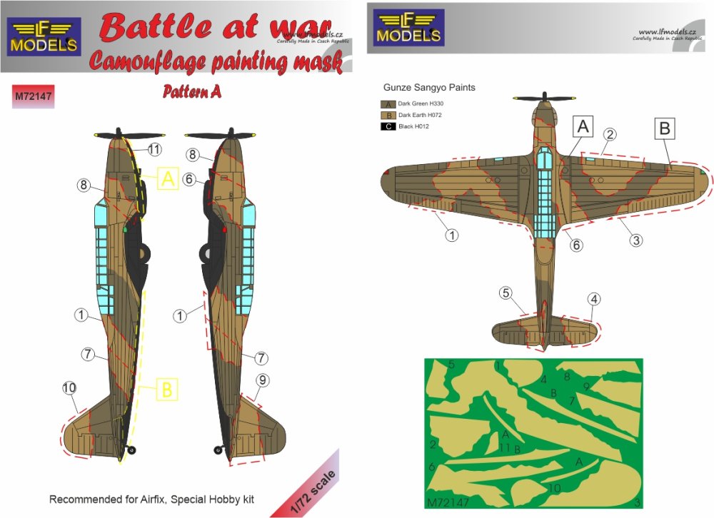 1/72 Mask Battle At War Camo Painting Pattern A