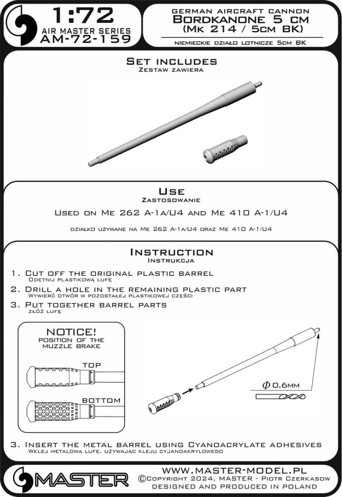 1/72 German Bordkanone 5cm (Mk 214 / 5cm BK)