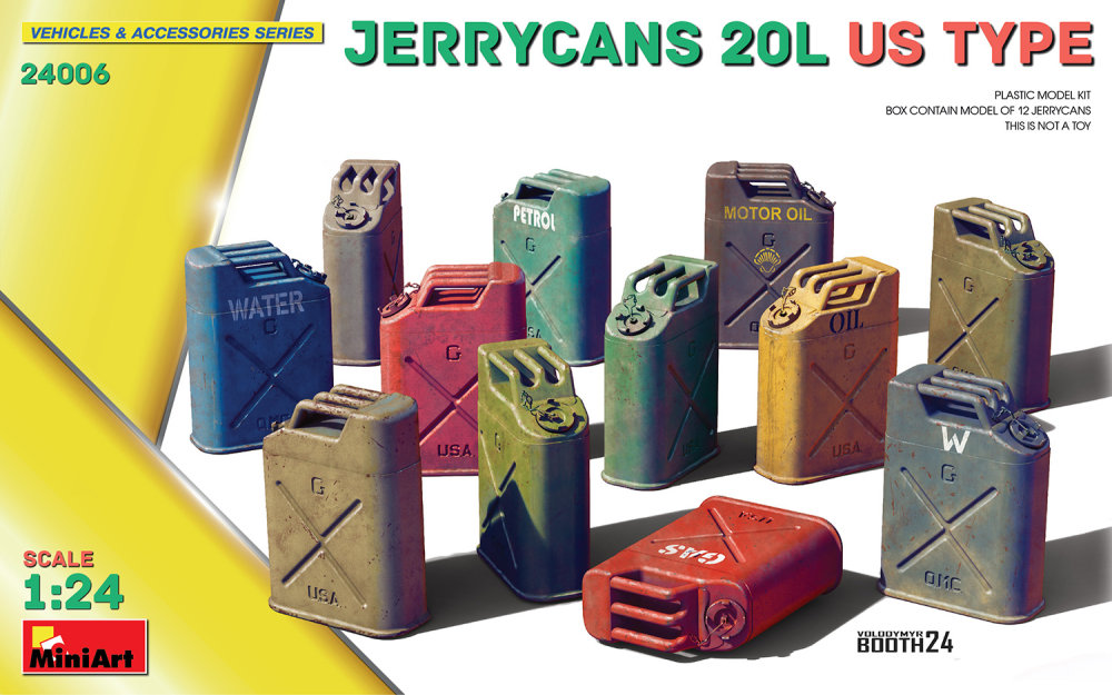 1/24 Jerrycans 20L US Type (12 pcs.)