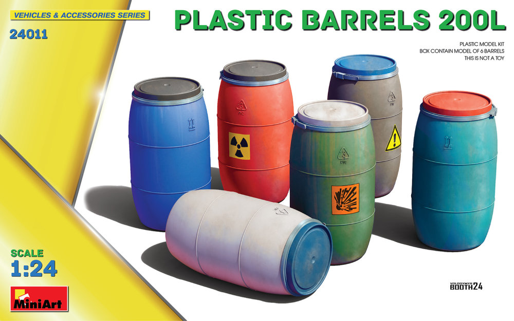 1/24 Plastic Barrels 200L (6 pcs.)