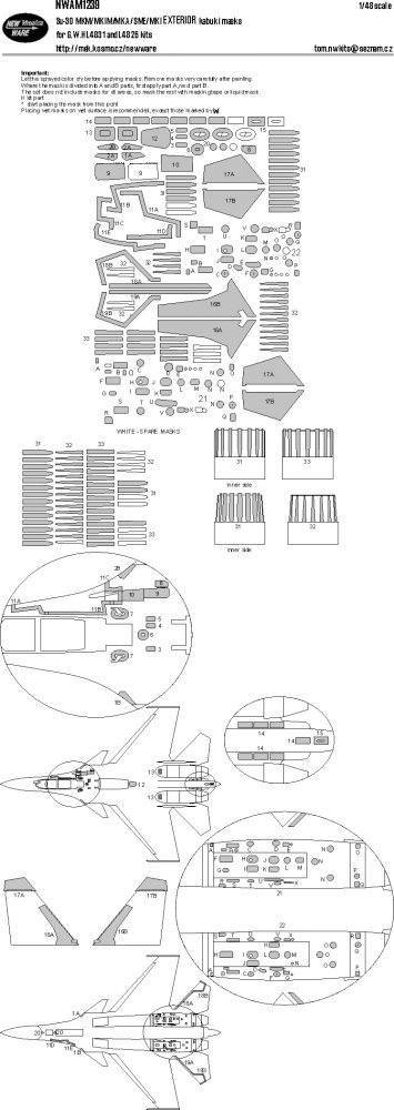 1/48 Mask Su-30 MKM/MK/MKA/SME/MKI EXTERIOR (GWH)