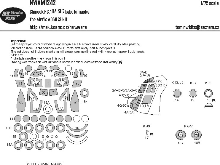 1/72 Mask Chinook HC.1 BASIC (AIRFIX)