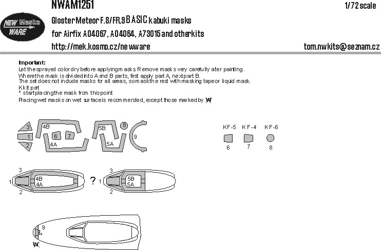 1/72 Mask Gloster Meteor F.8/FR.9 BASIC (AIRFIX)