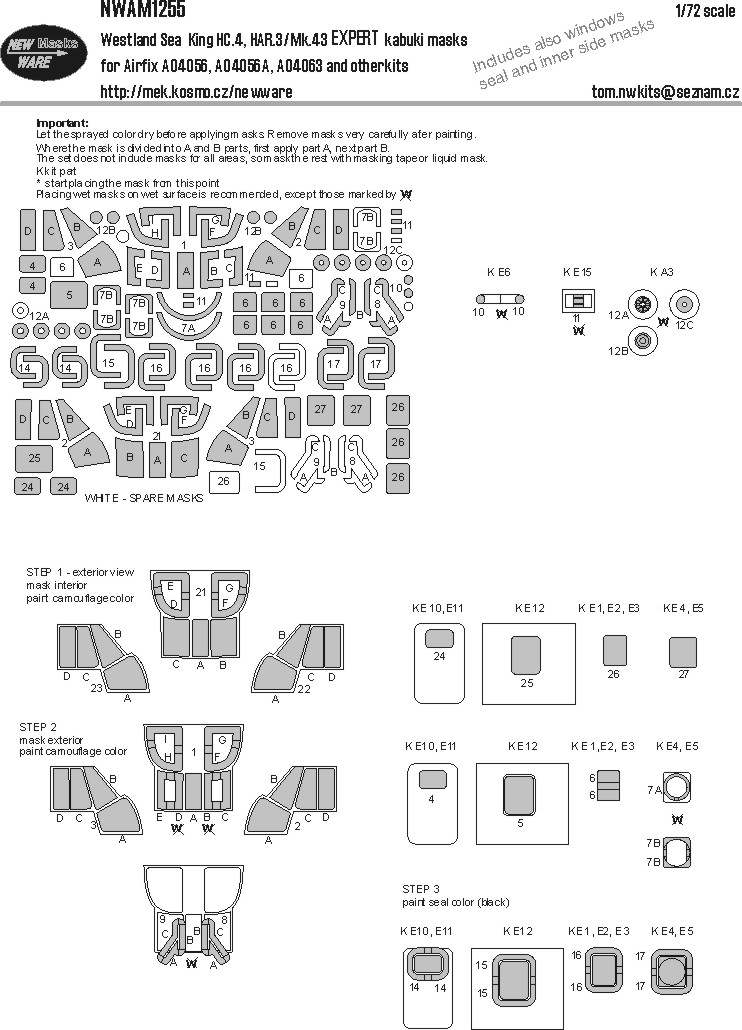 1/72 Mask West.Sea King HC.4 HAR.3/Mk.43 EXPERT