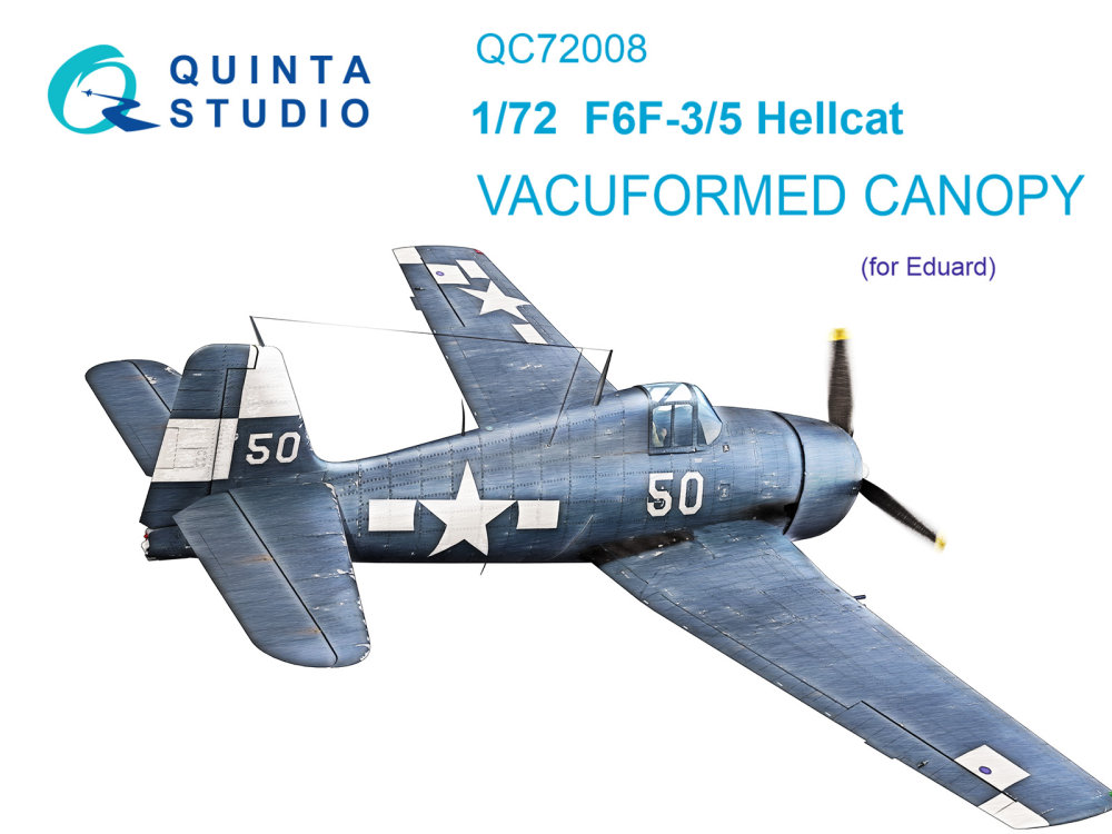 1/72 F6F-3/5 Hellcat vacuumed clear canopy (EDU)