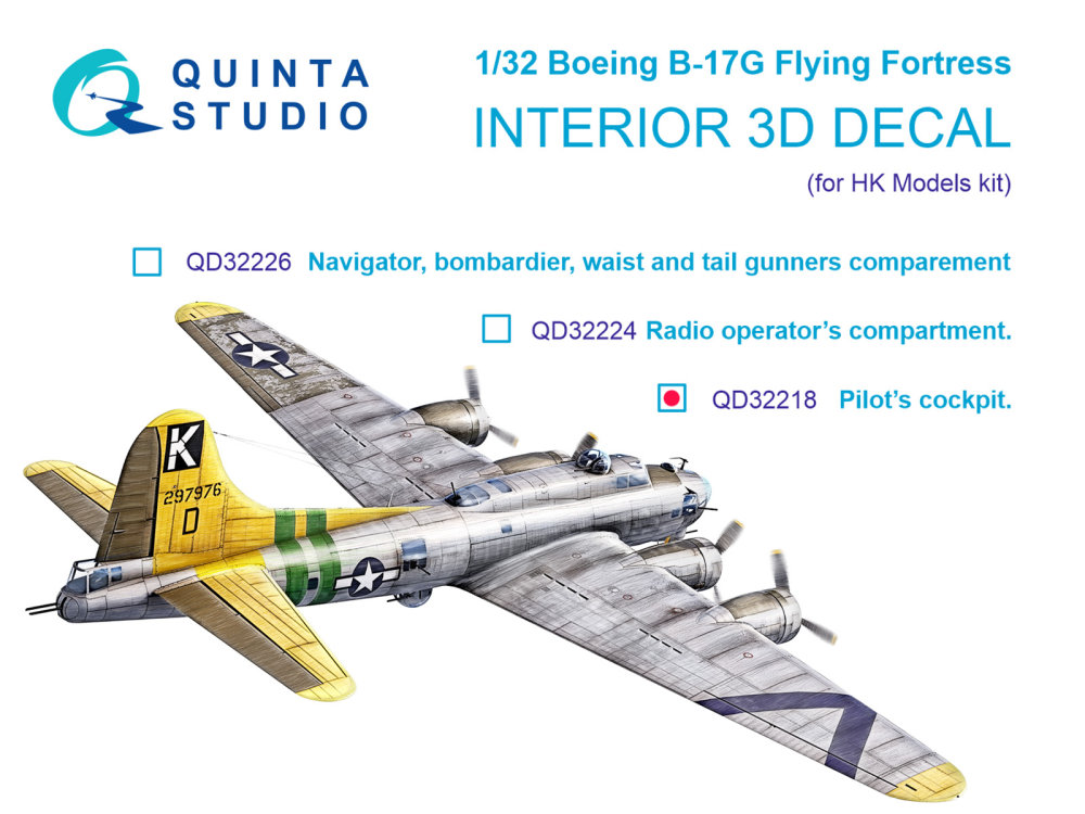 1/32 Boeing B-17G 3D-Print.&col. Interior (HKM)