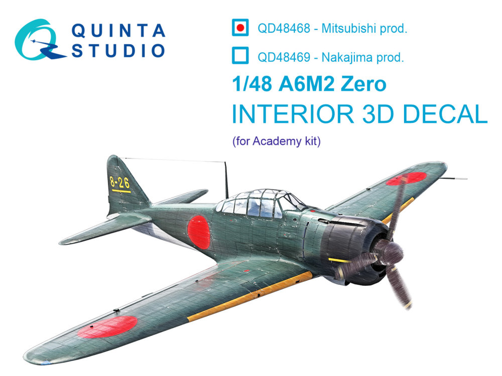 1/48 A6M2 Zero (Mitsubishi Prod.) 3D&col.Interior