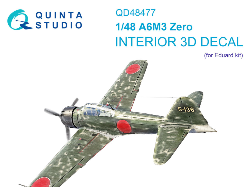 1/48 A6M3 Zero 3D-Print.&col. Interior (EDU)