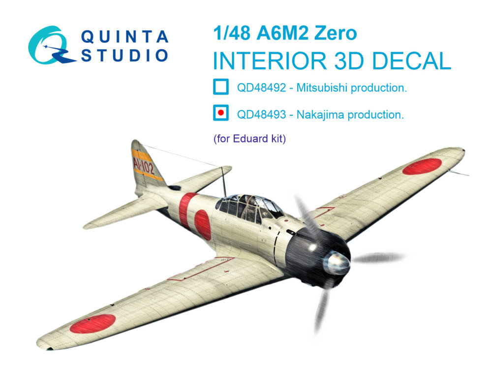 1/48 A6M2 Zero Nakajima Production 3D&col.Inter.