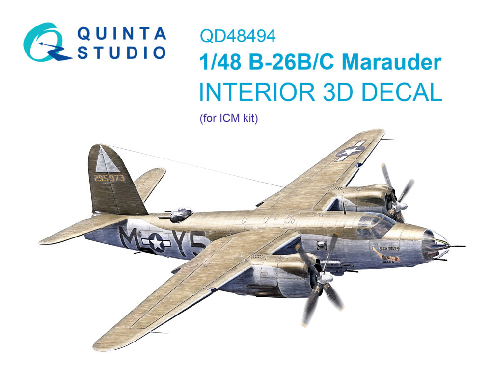 1/48 B-26B/C Marauder 3D-Print.&col.Interior (ICM)