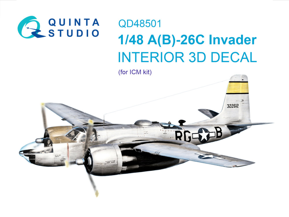 1/48 A-26C Invader 3D-Print.&col. Interior (ICM)