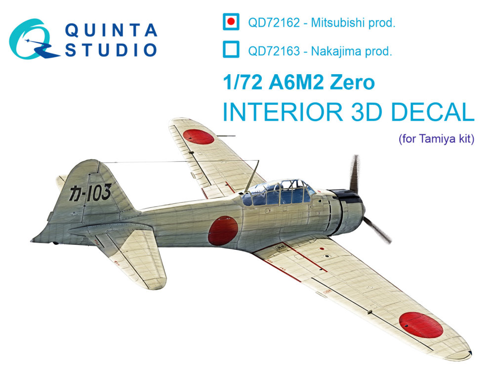 1/72 A6M2 Zero (Mitsubishi Prod.) 3D&col.Interior