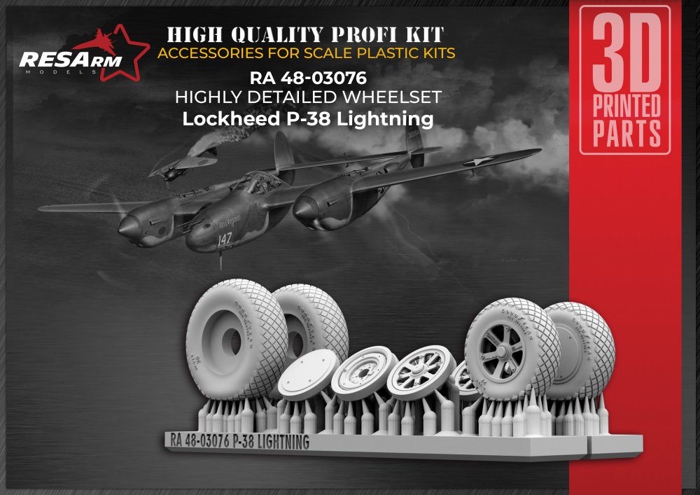 1/48 P-38 LIGHTNING wheels set