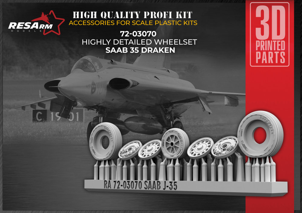 1/72 SAAB J-35 Draken wheels set