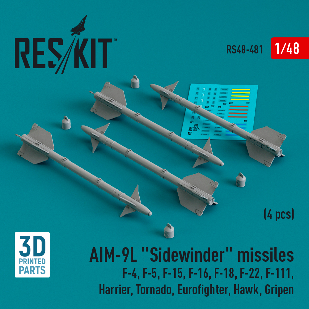 1/48 AIM-9L 'Sidewinder' missiles (4 pcs.)