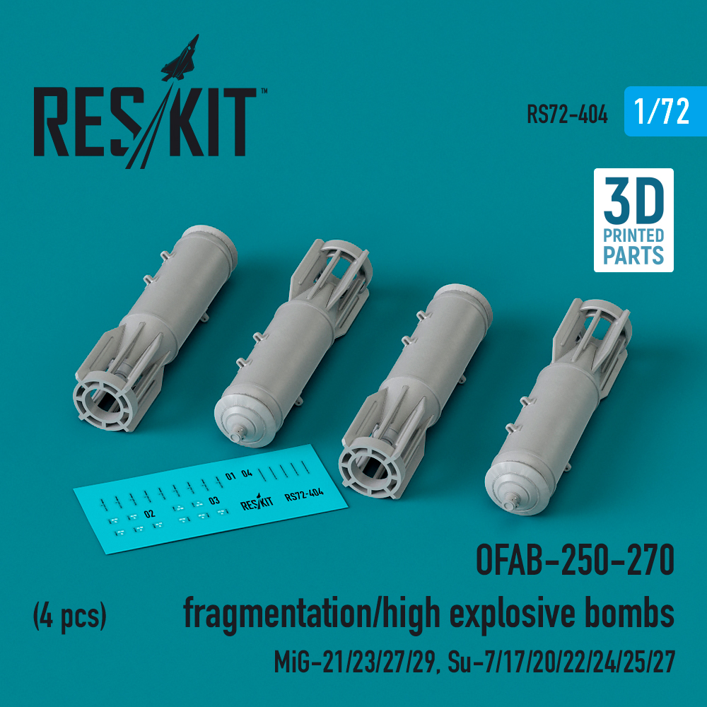 1/72 OFAB-250-270 fragmentation/H-E bombs (4 pcs.)