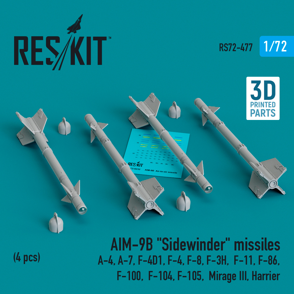 1/72 AIM-9B 'Sidewinder' missiles (4 pcs.)