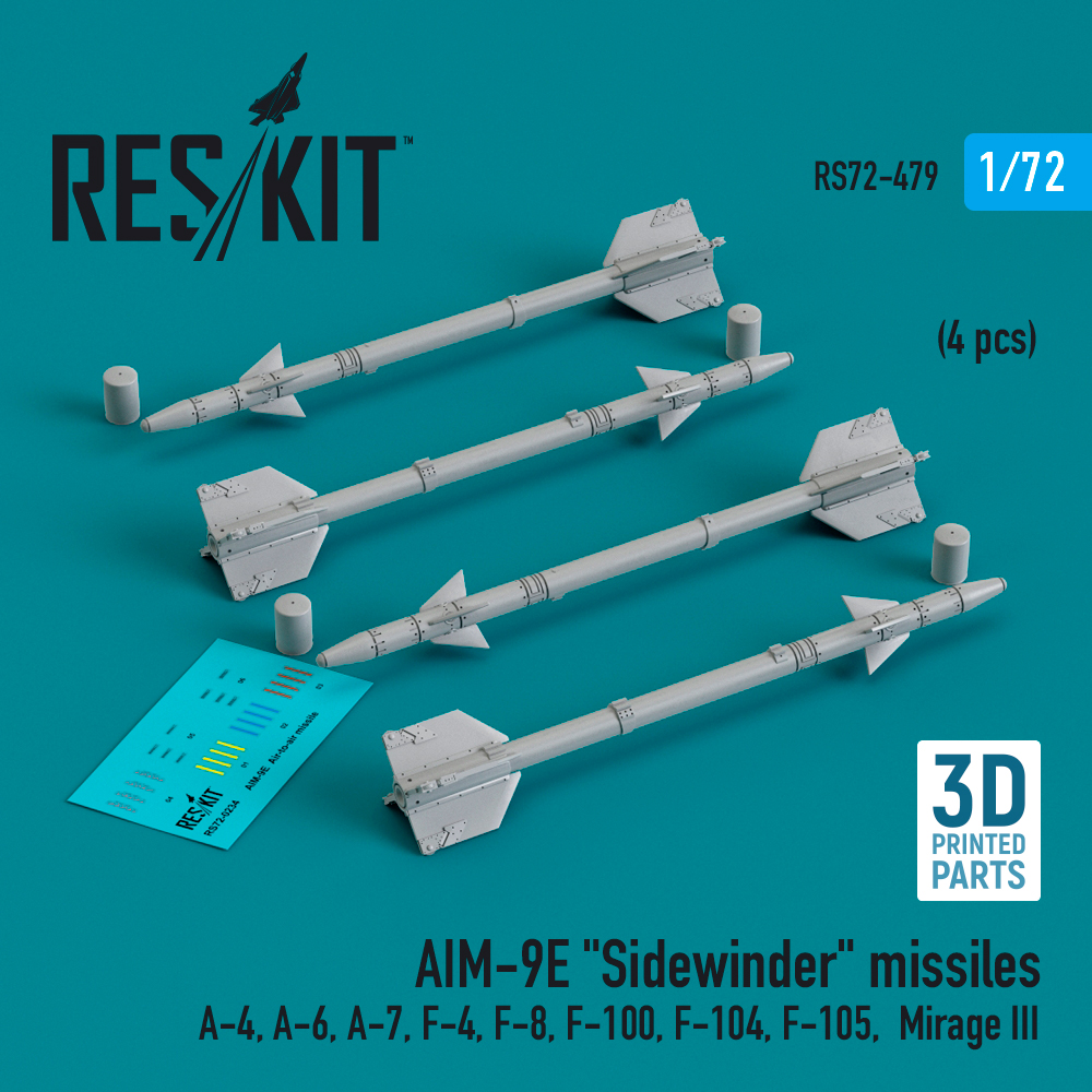 1/72 AIM-9E 'Sidewinder' missiles (4 pcs.)