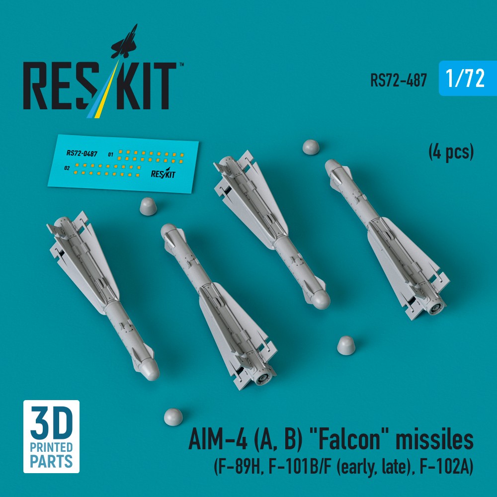 1/72 AIM-4 (A, B) 'Falcon' missiles (4 pcs.)