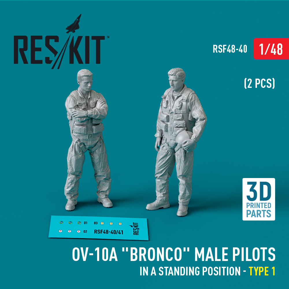 1/48 OV-10A 'Bronco' male pilots standing Type 1