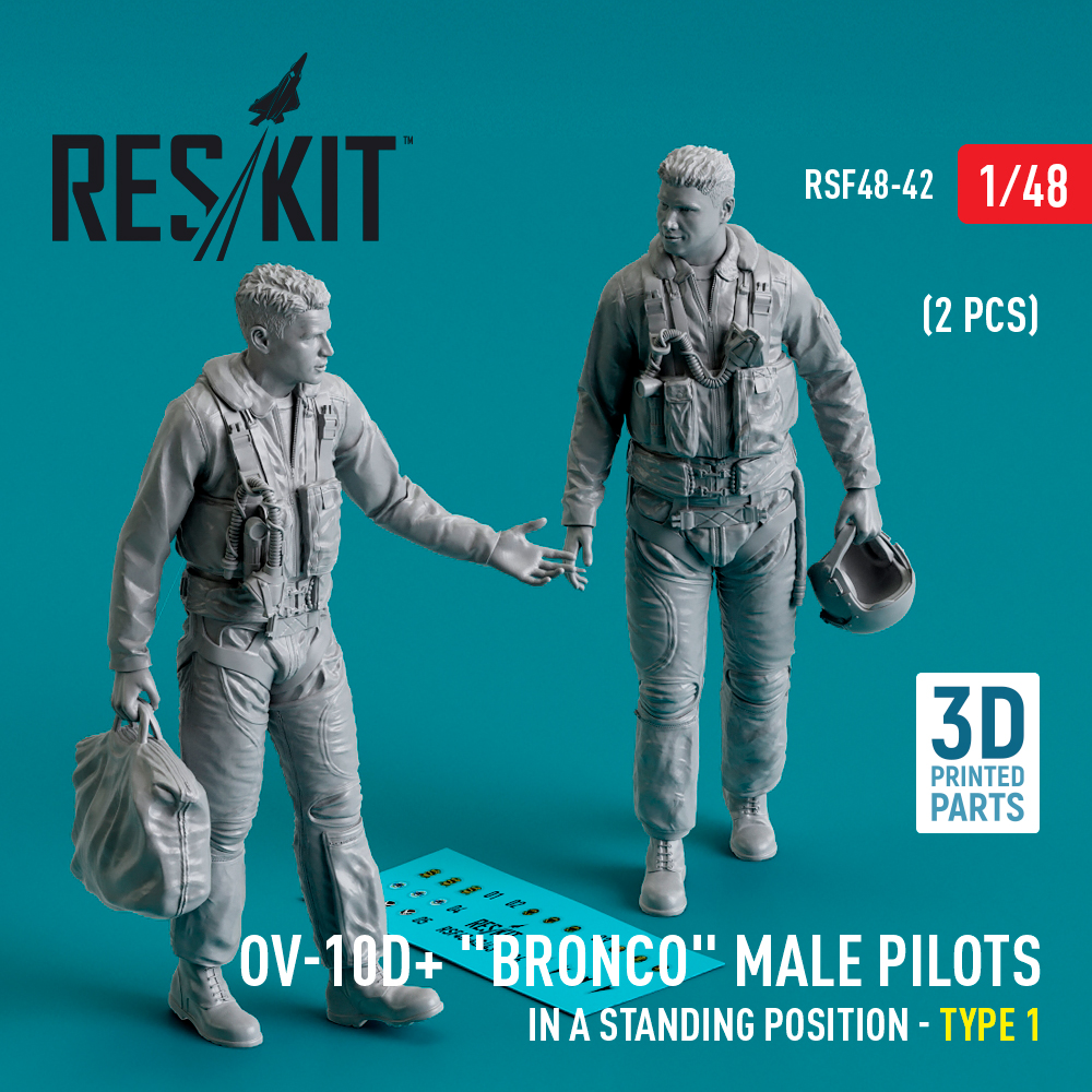 1/48 OV-10D+ 'Bronco' male pilots standing Type 1