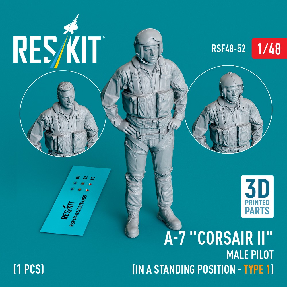 1/48 A-7 'Corsair II' male pilot stand.position 1