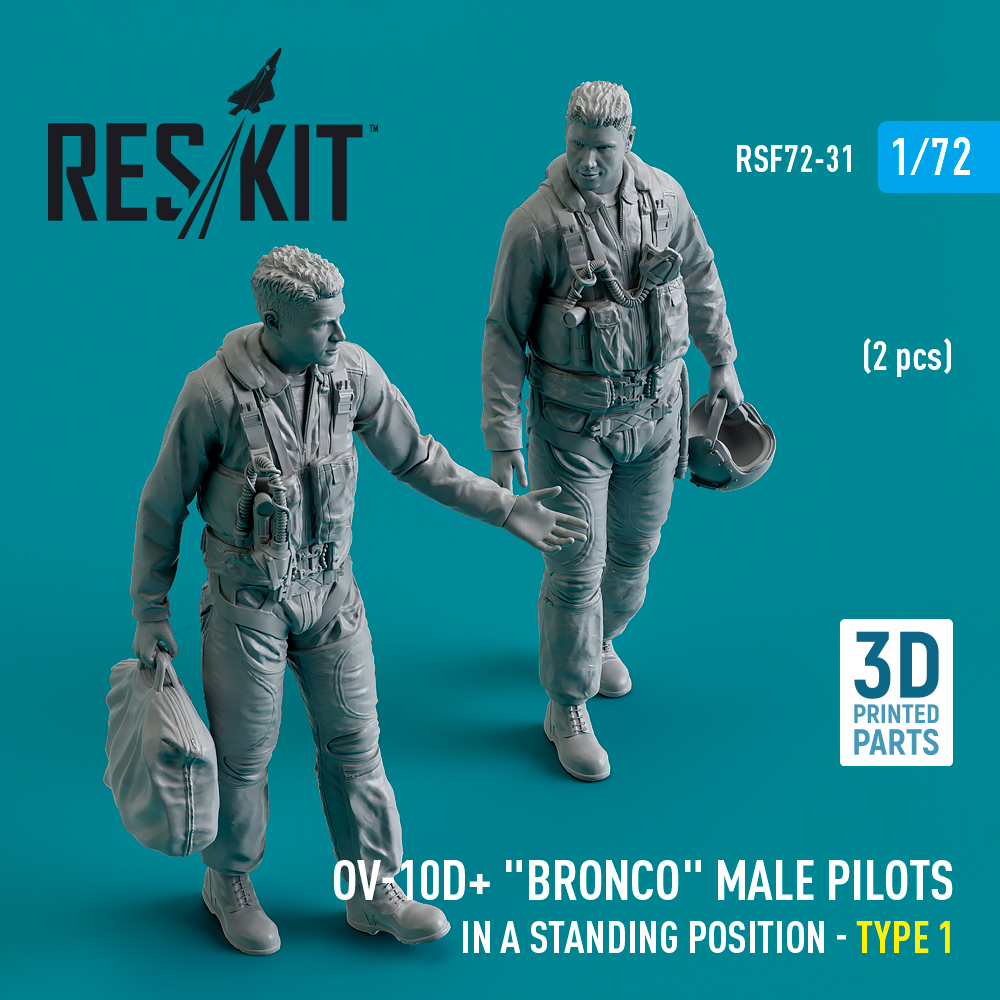 1/72 OV-10D+ 'Bronco' male pilots standing Type 1