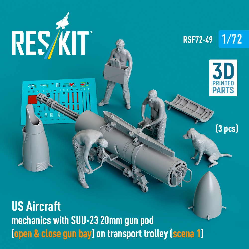 1/72 US Aircraft mechanics w/ SUU-23 20mm (3 fig.)