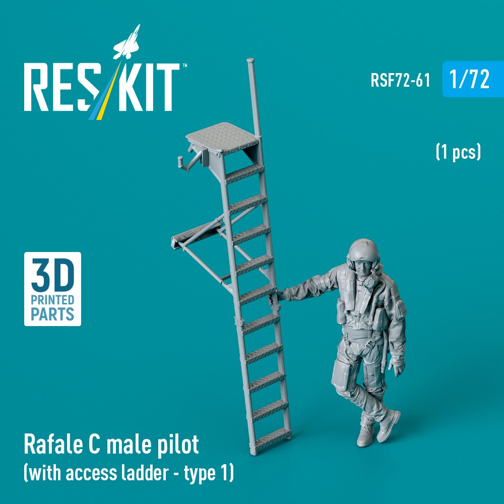 1/72 Rafale C male pilot w/ access ladder type 1