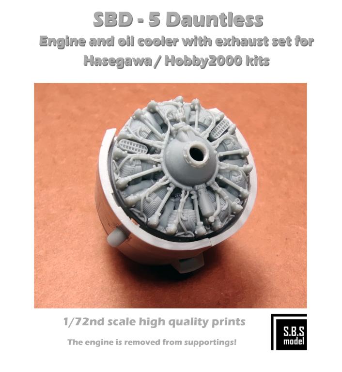 1/72 SBD-5 Dauntless Engine&Exhaust set (HAS)